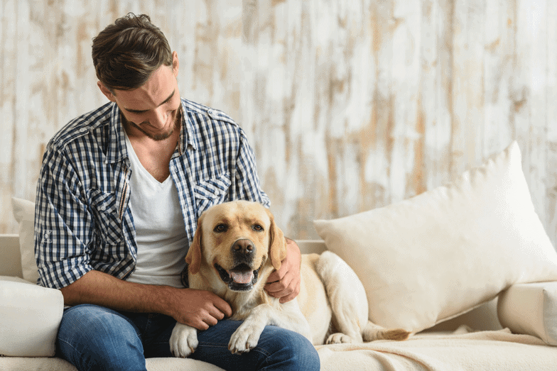 Men with his esa dog