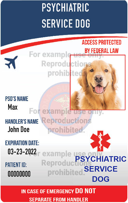 service dog ID card