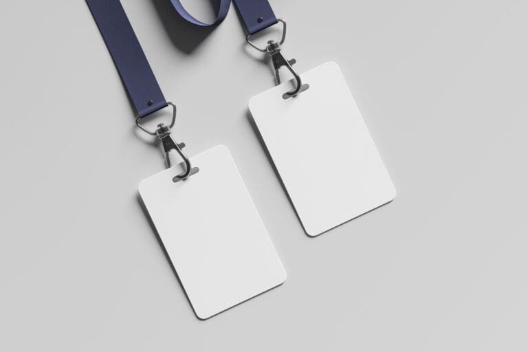 Two lanyards to hold ID badges