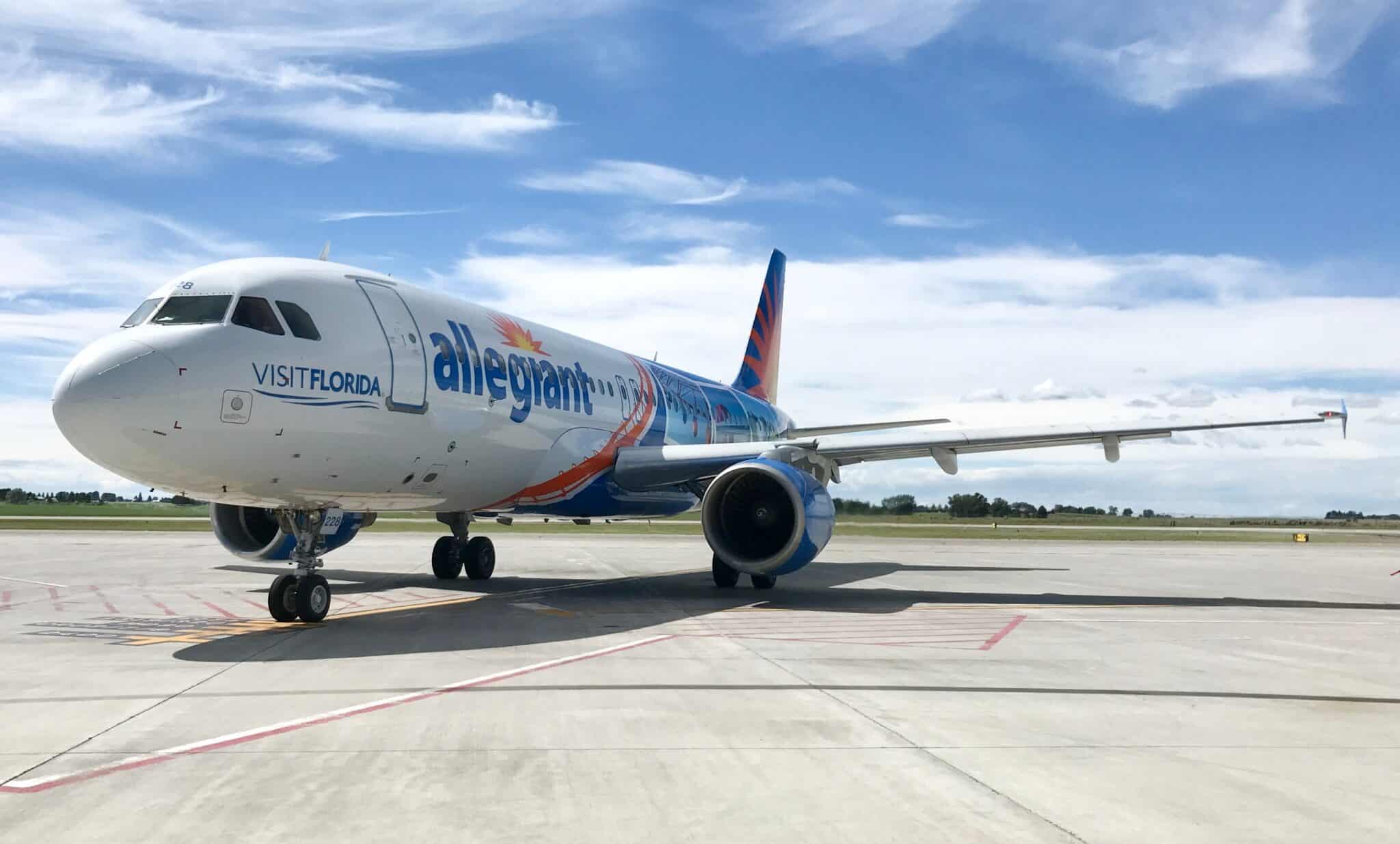 Allegiant Air plane parked at the airport.