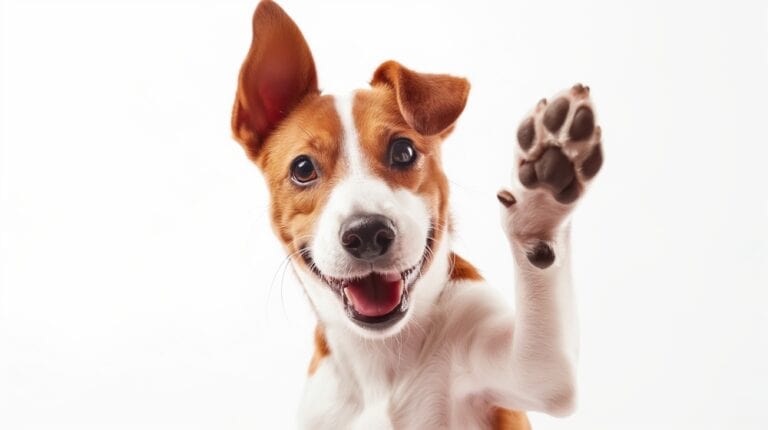 Emotional Support Animal Houston, ESA Houston. A small sized dog with its paw in the air